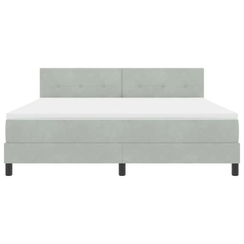 Łóżko z sprężyną LED z LED Jasnoszary 180 x 200 cm Aksamit