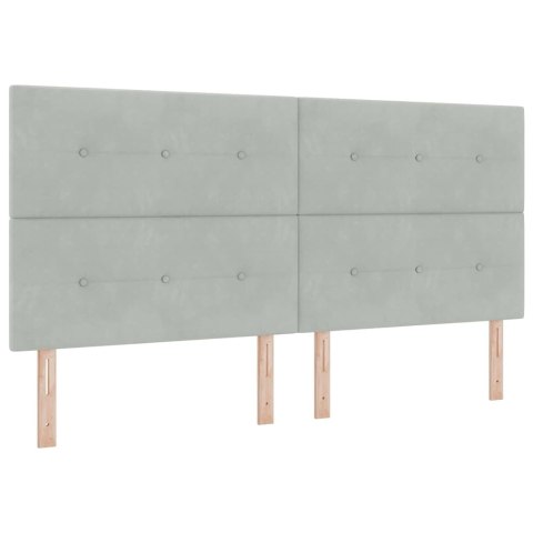 Łóżko sprężynowe z materacem Jasnoszary 200 x 200 cm Aksamit