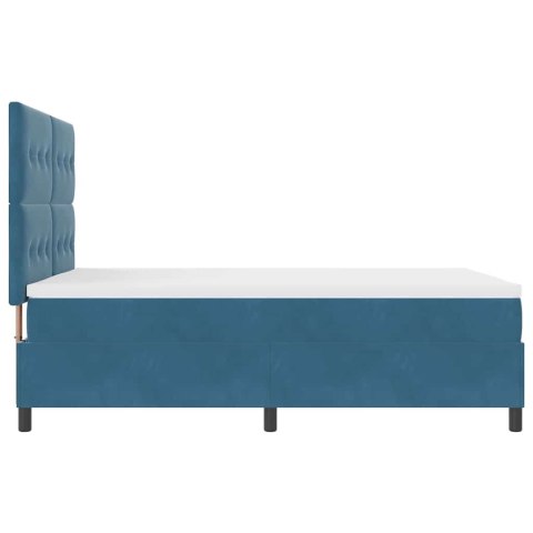 Łóżko z sprężyną LED Ciemnoniebieski 140 x 190 cm tkanina