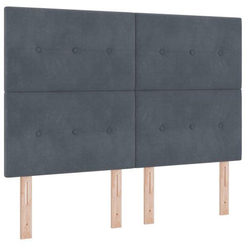 Łóżko z sprężyną LED Ciemnoszary 140 x 200 cm tkanina