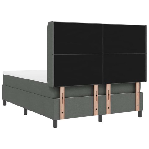 Łóżko z sprężyną LED Ciemnoszary 160 x 200 cm tkanina