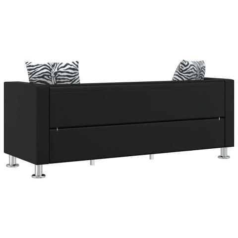 Sofa 3-osobowa ze skóry syntetycznej, czarna