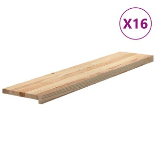 Stopnie schodowe, 16 szt. surowe 120x30x2cm lite drewno dębowe