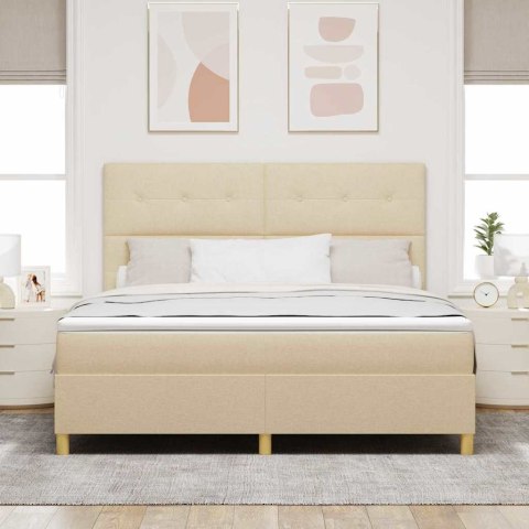 Łóżko sprężynowe z materacem Kremowy 180 x 200 cm tkanina