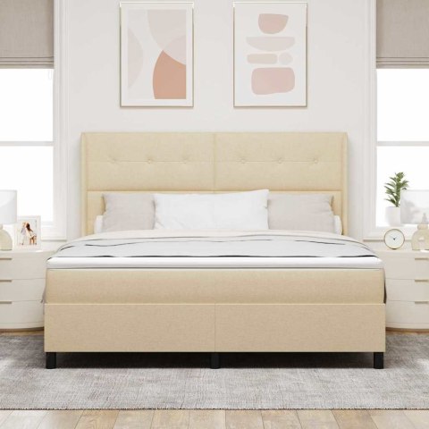 Łóżko sprężynowe z materacem Kremowy 180 x 200 cm tkanina
