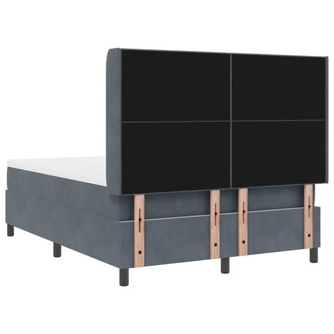 Łóżko sprężynowe Ze LED Lights Ciemnoszary 140 x 190 cm Aksamit