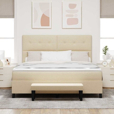 Łóżko sprężynowe z materacem Kremowy 180 x 200 cm tkanina