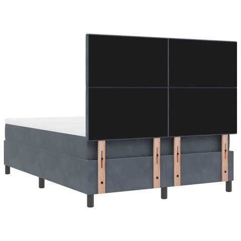 Łóżko z sprężyną LED Ciemnoszary 140 x 190 cm tkanina