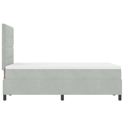 Łóżko z sprężyną LED Jasnoszary 120 x 200 cm tkanina