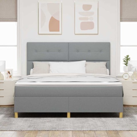 Łóżko z sprężyną LED Jasnoszary 180 x 200 cm tkanina