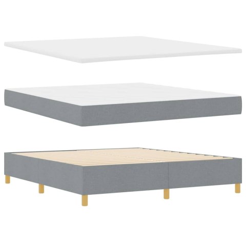 Łóżko z sprężyną LED Jasnoszary 180 x 200 cm tkanina