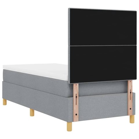 Łóżko z sprężyną LED z materacem Jasnoszary 80 x 200 cm tkanina