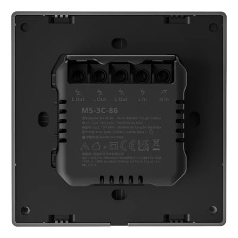 Inteligentny przełącznik ścienny WiFi Sonoff M5 3C Szary (3-kanałowy)