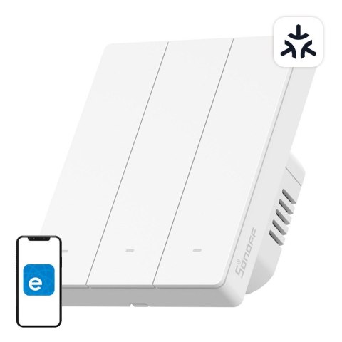 Inteligentny przełącznik ścienny WiFi SONOFF M5-3C-80W Matter (3-kanałowy, do ramki)