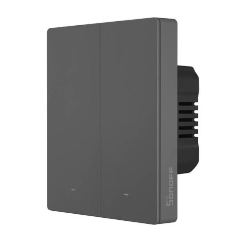 Inteligentny przełącznik ścienny WiFi SONOFF M5-2C-80 (2-kanałowy, do ramki, grafitowy)