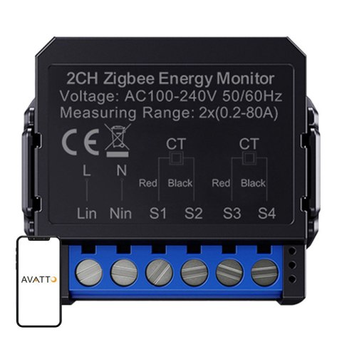 Inteligentny dwukierunkowy licznik energii Avatto ZigBee ZWPM16-2
