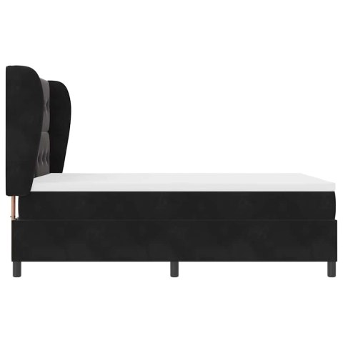 Łóżko sprężynowe z materacem Czarny 200 x 140 cm Poliester