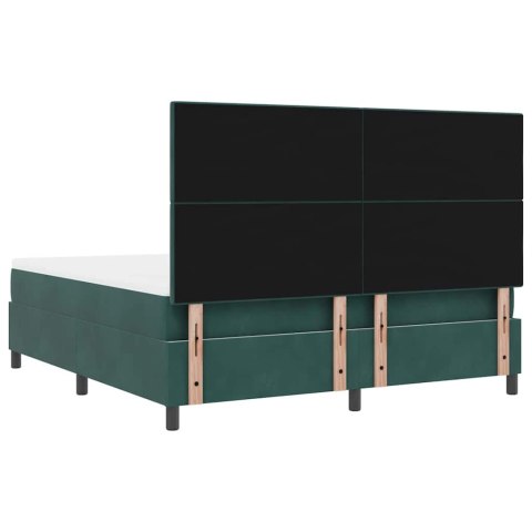 Łóżko z sprężyną LED Ciemna zieleń 180 x 200 cm tkanina