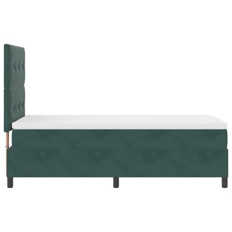 Łóżko z sprężyną LED Ciemna zieleń 90 x 200 cm tkanina