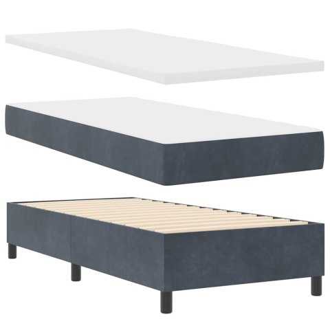 Łóżko z sprężyną LED Ciemnoszary 90 x 190 cm tkanina
