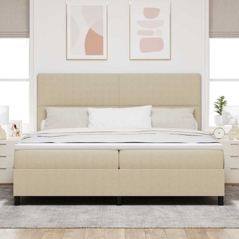 Łóżko z sprężyną LED Jasnoszary i biały. 200 x 200 cm