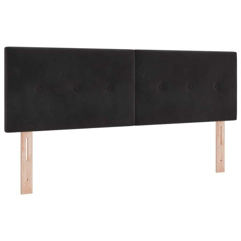 Łóżko z sprężyną LED z materacem Czarny 140 x 200 cm Aksamit