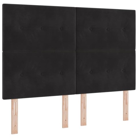Łóżko z sprężyną LED z materacem Czarny 140 x 200 cm tkanina