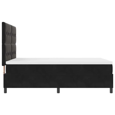 Łóżko z sprężyną LED z materacem Czarny 140 x 200 cm tkanina