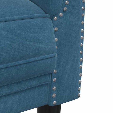 Sofa dwuosobowa, niebieska, aksamit