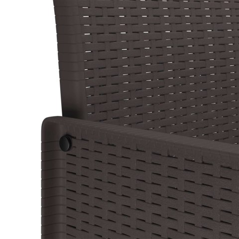 Zestaw do jadalni ogrodowej z poduszkami 15 pcs Brązowy PP