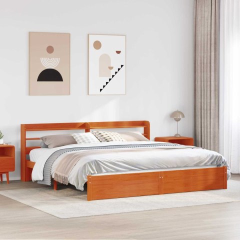 Ramka łóżka Woskowy Brąz 200 x 200 cm Lite drewno sosnowe