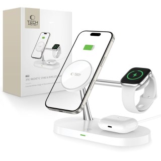 3w1Ładowarka indukcyjna na smartfon słuchawki smartwatch z MagSafe - biała