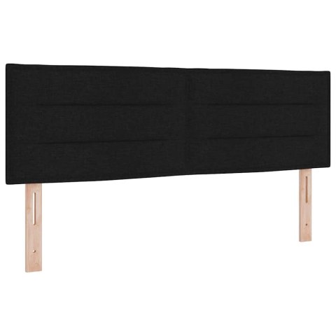 Łóżko sprężynowe z materacem Czarny 160 x 200 cm tkanina