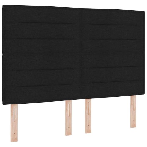 Łóżko z sprężyną LED z materacem Czarny 160 x 200 cm tkanina
