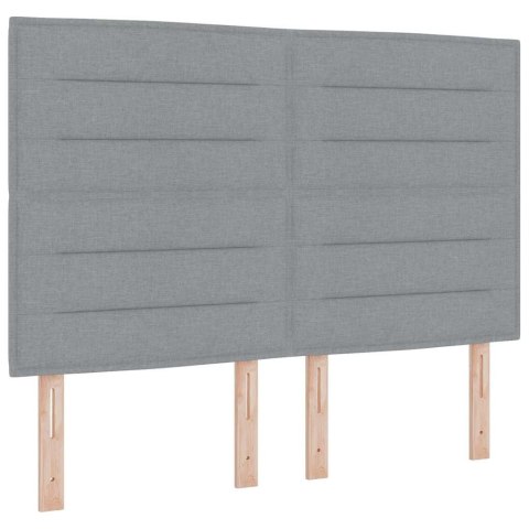Łóżko z sprężyną LED Jasnoszary 140 x 190 cm tkanina