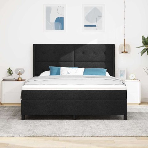 Łóżko z sprężyną LED z materacem Czarny 180 x 200 cm tkanina