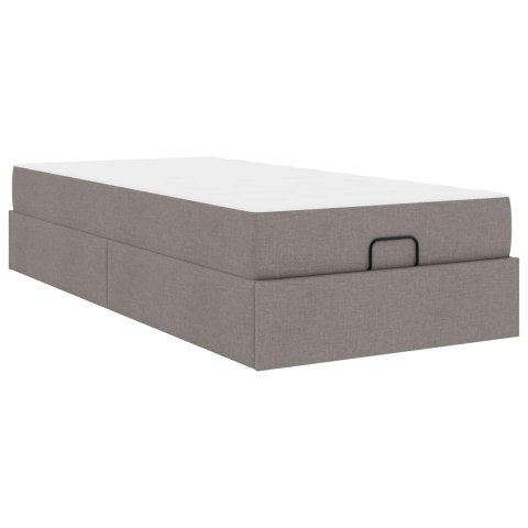 Rama łóżka z materacem z materacem 2 pcs Ciemnoszary tkanina