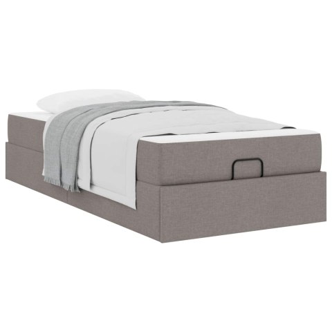 Rama łóżka z materacem z materacem 2 pcs Ciemnoszary tkanina