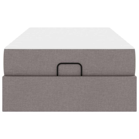 Rama łóżka z materacem z materacem 2 pcs Ciemnoszary tkanina