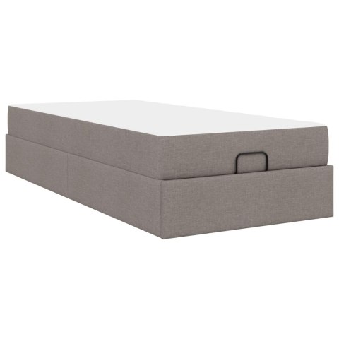 Rama łóżka z materacem z materacem 2 pcs Ciemnoszary tkanina