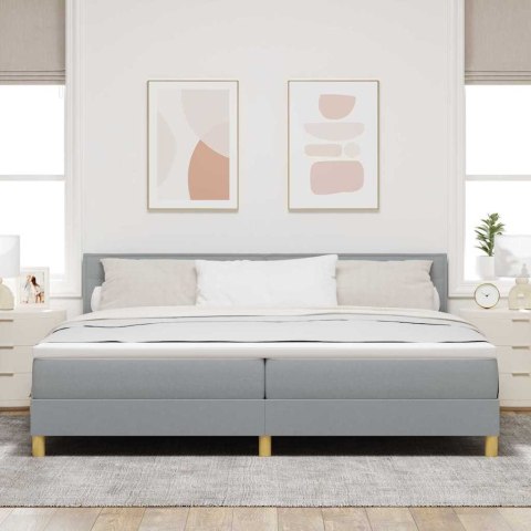 Łóżko sprężynowe z materacem Jasnoszary 200 x 200 cm tkanina