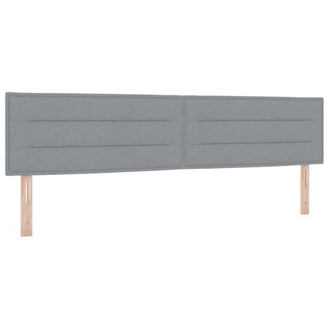 Łóżko sprężynowe z materacem Jasnoszary 200 x 200 cm tkanina