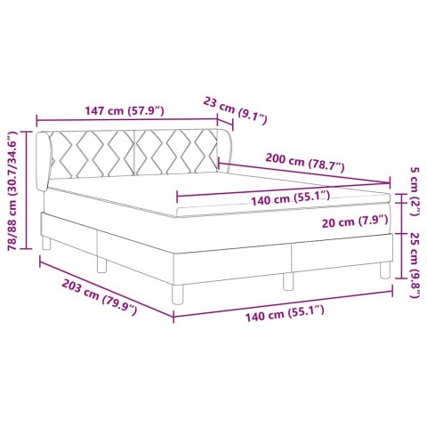 Łóżko sprężynowe z materacem Czarny 200 x 140 cm Poliester