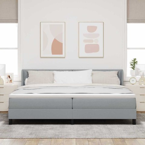 Łóżko sprężynowe z materacem Jasnoszary 200 x 200 cm Poliester