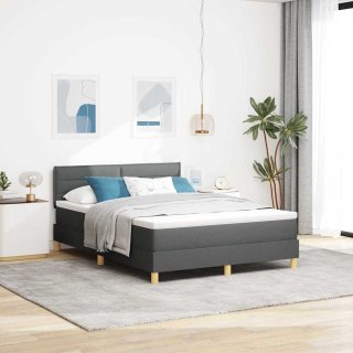 Łóżko z sprężyną LED z LED Ciemnoszary 140 x 190 cm tkanina