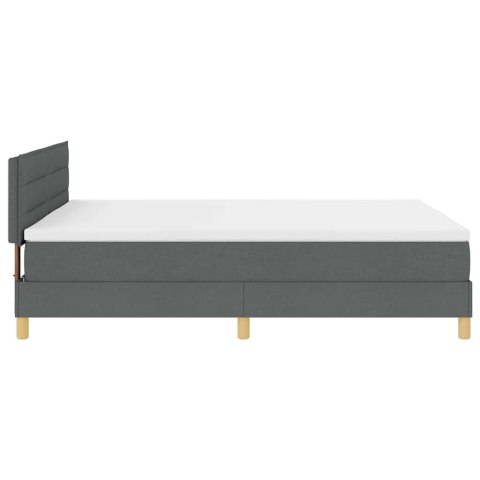 Łóżko z sprężyną LED z LED Ciemnoszary 140 x 190 cm tkanina