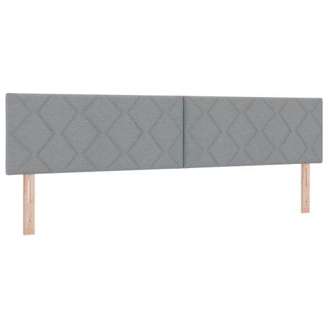 Łóżko z sprężyną LED z LED Jasnoszary 200 x 200 cm tkanina
