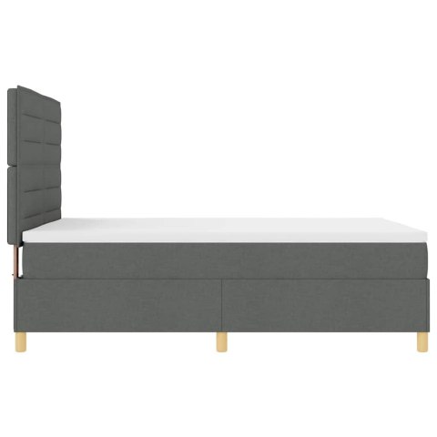 Łóżko z sprężyną LED Ciemnoszary 140 x 190 cm tkanina