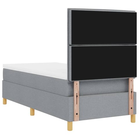 Łóżko z sprężyną LED Jasnoszary 100 x 200 cm tkanina