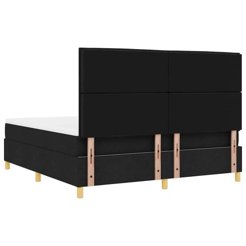 Łóżko z sprężyną LED z materacem Czarny 180 x 200 cm tkanina